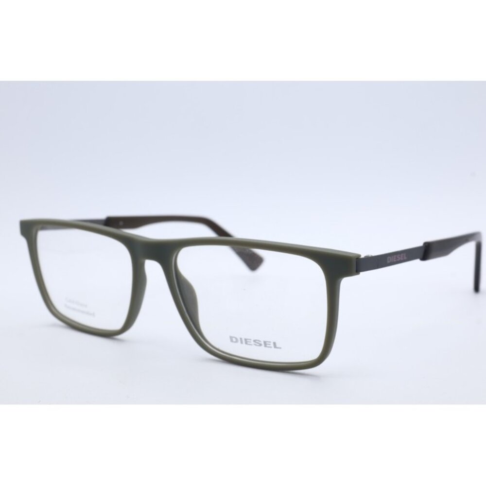 Diesel DL 5350 097 Rectangle Matte Green Eyeglasses Clear Lenses 55mm
